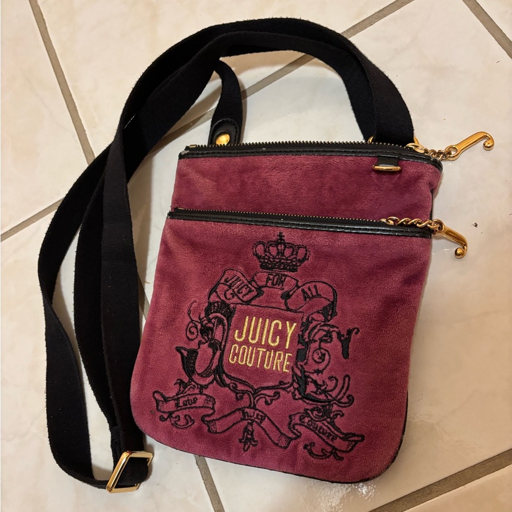 Juicy Couture Plum Crossbody Bag with Gold Accents